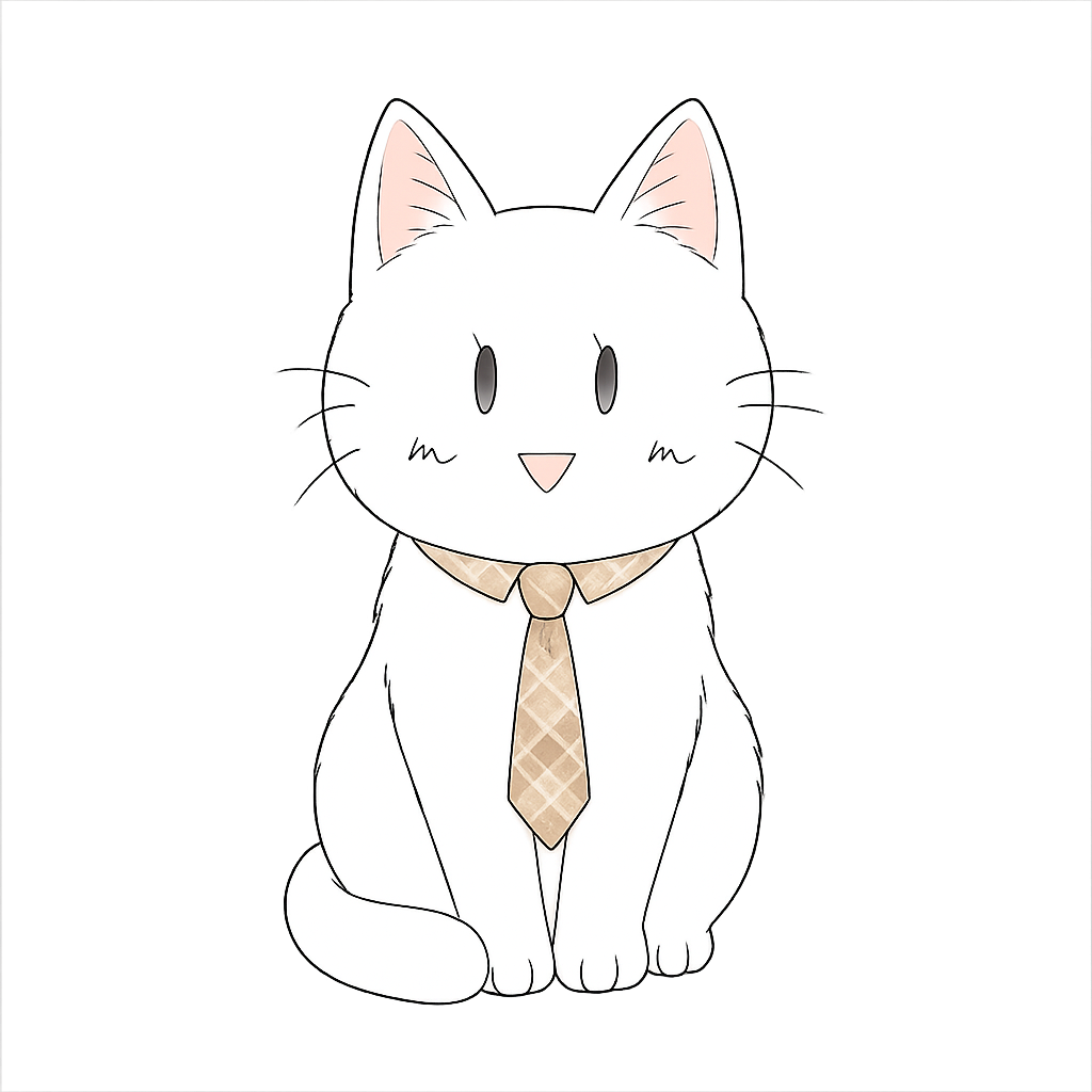 背景を透過した白猫